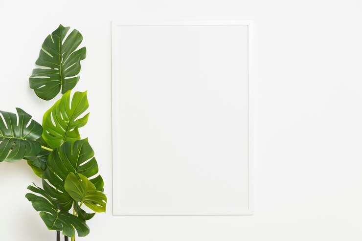 Gratis Foto decoratieve plant met leeg frame