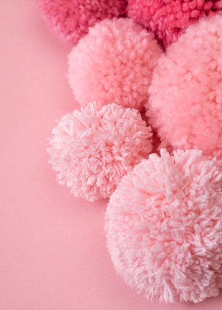 Deirative pom poms close-up detail