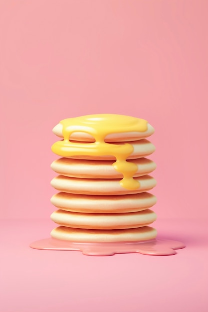 Gratis foto delicious 3d pannenkoeken stilleven