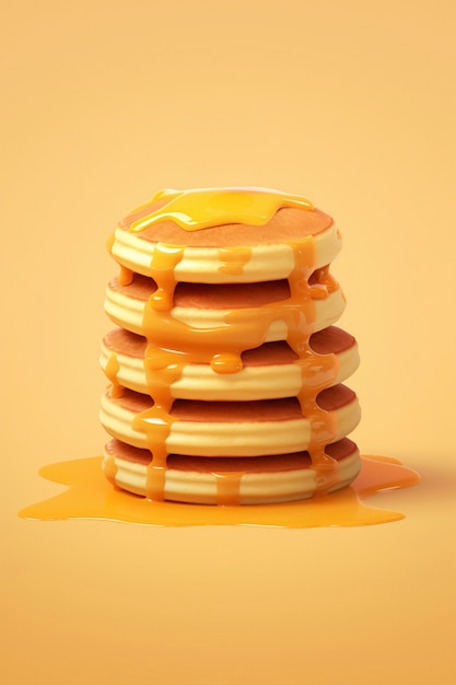 Gratis foto delicious 3d pannenkoeken stilleven