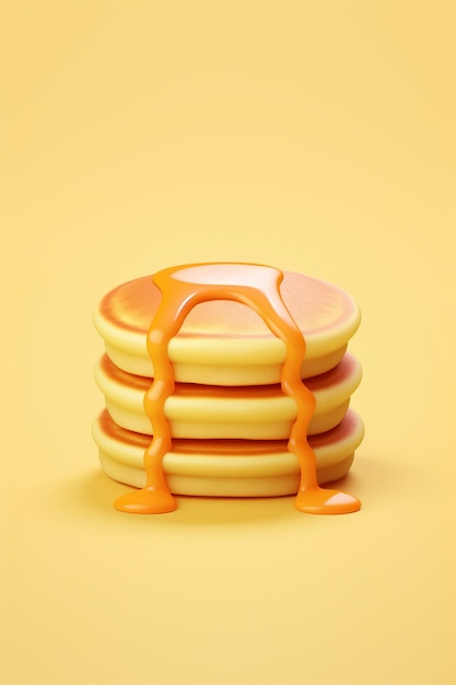 Gratis foto delicious 3d pannenkoeken stilleven