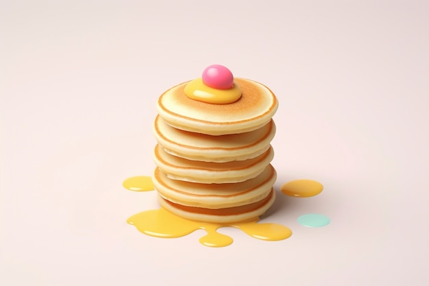 Gratis foto delicious 3d pannenkoeken stilleven