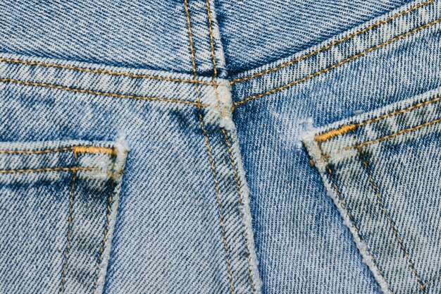 Denim achterzakken close-up