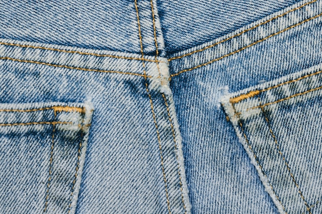 Denim achterzakken close-up