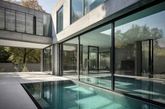 Design huis moderne villa met open woon- en slaapkamer vleugel groot terras met veel privacy