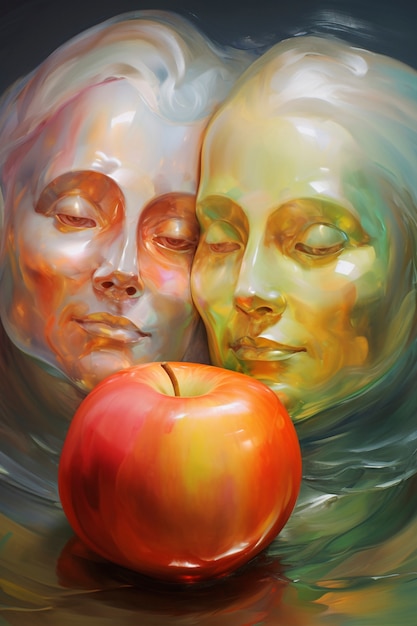Gratis foto digitaal portret met appels