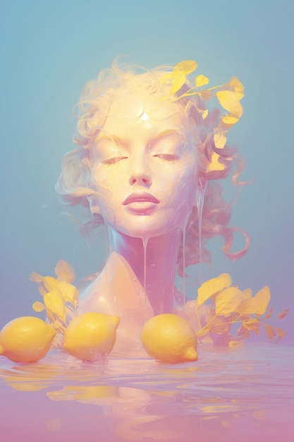 Digitaal portret met citroenen