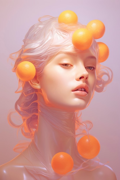 Digitaal portret met oranje