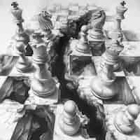 Gratis foto digital art style abstract chess pieces