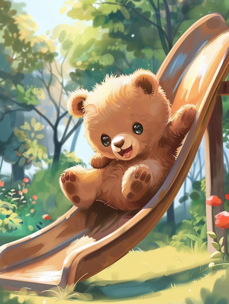 Gratis foto digital art style cute bear illustration