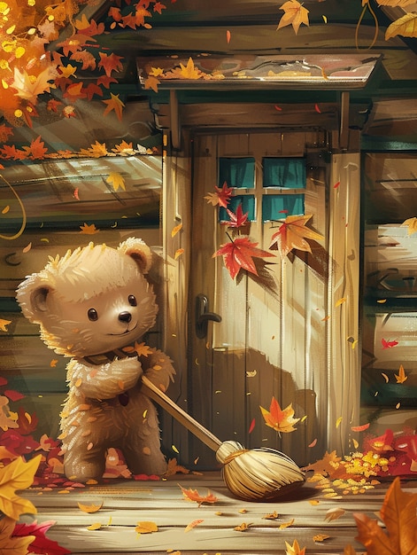 Gratis foto digital art style cute bear illustration