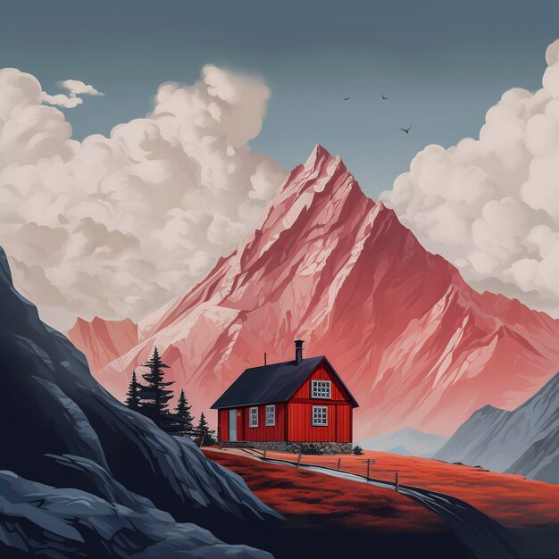 Digitale kunst prachtige bergen