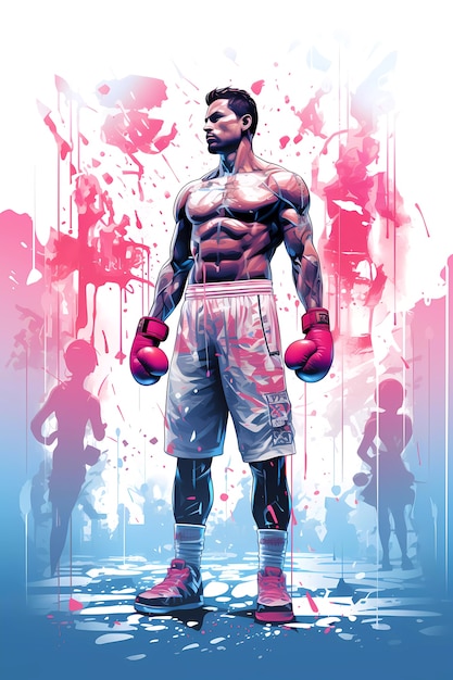 Digitale kunst stijl boksen dag viering