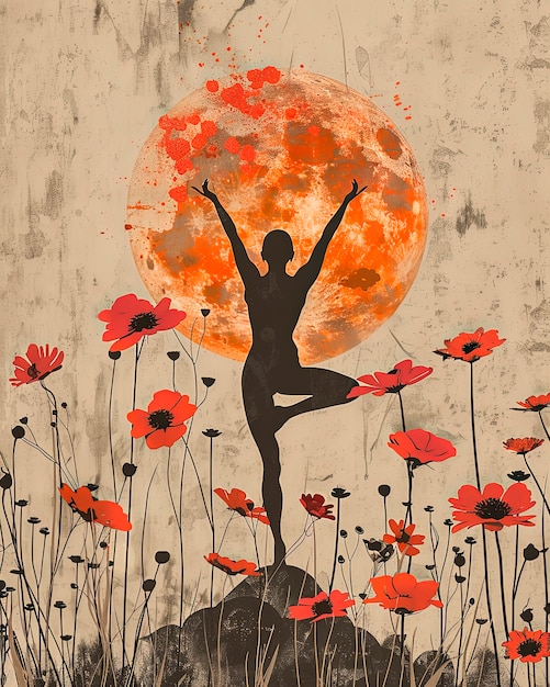 Gratis foto digitale kunst stijl yoga illustratie