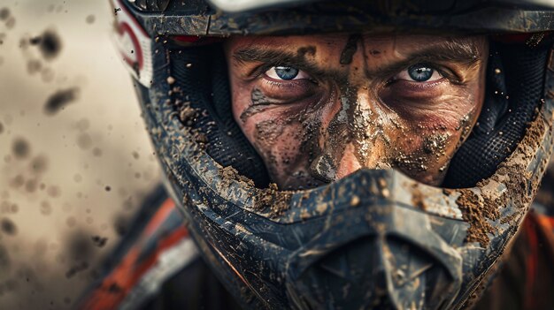 Dirtbiker die deelneemt aan races en circuits voor de avontuurlijke sensatie met een motorfiets