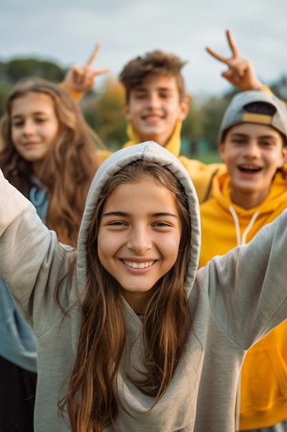 Gratis foto diverse tieners die gezondheids- en wellnessactiviteiten beoefenen voor zichzelf en hun gemeenschap