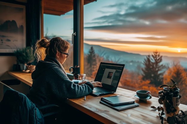 Gratis foto diverse young people being digital nomads and working remotely from dreamy locations