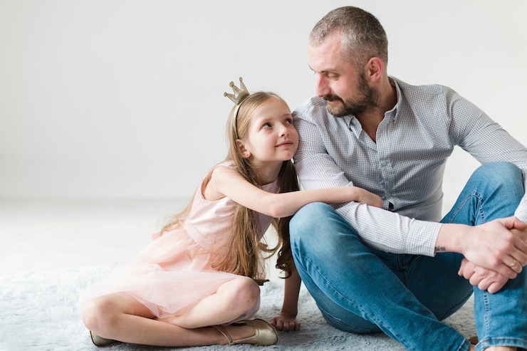 Gratis Foto dochter en vader op vaders dag