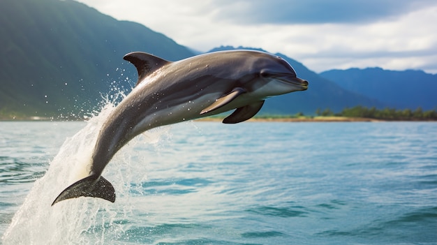 Gratis foto dolfijn springt uit het water