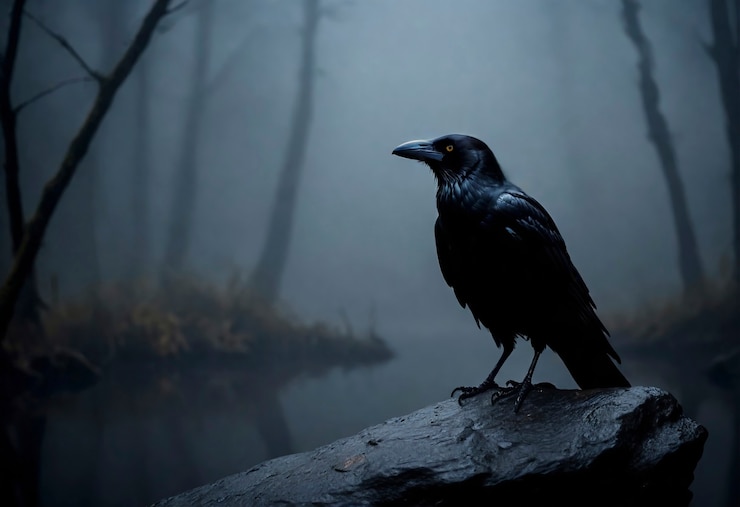 Gratis Foto donkere scène van kraai in de natuur