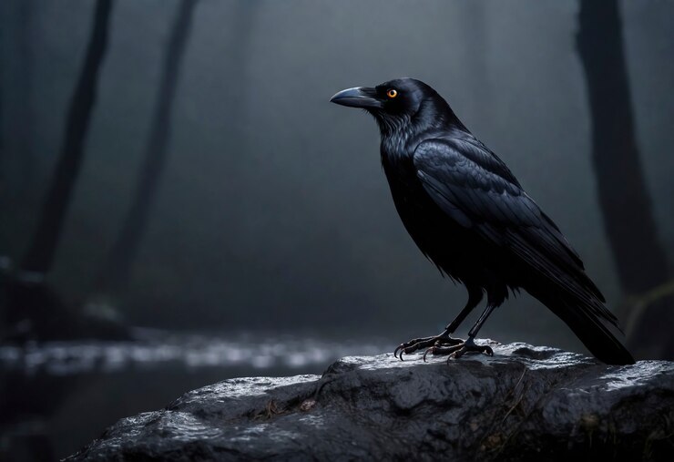 Gratis Foto donkere scène van kraai in de natuur
