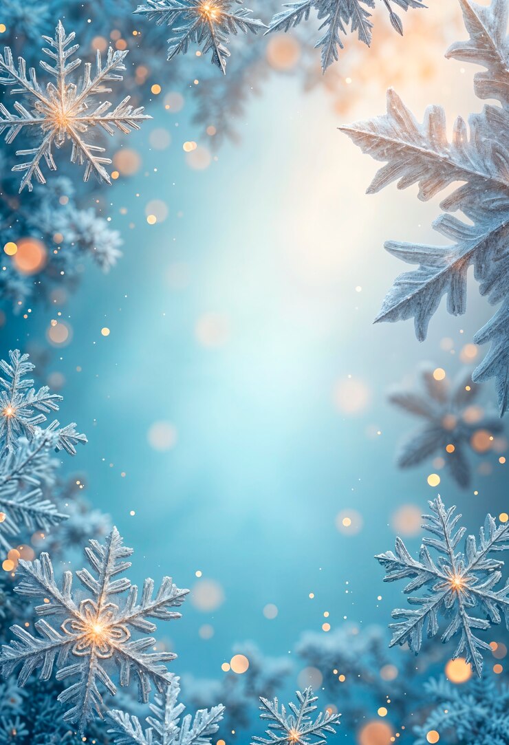 Gratis Foto dreamy sneeuwvlokken behangontwerp