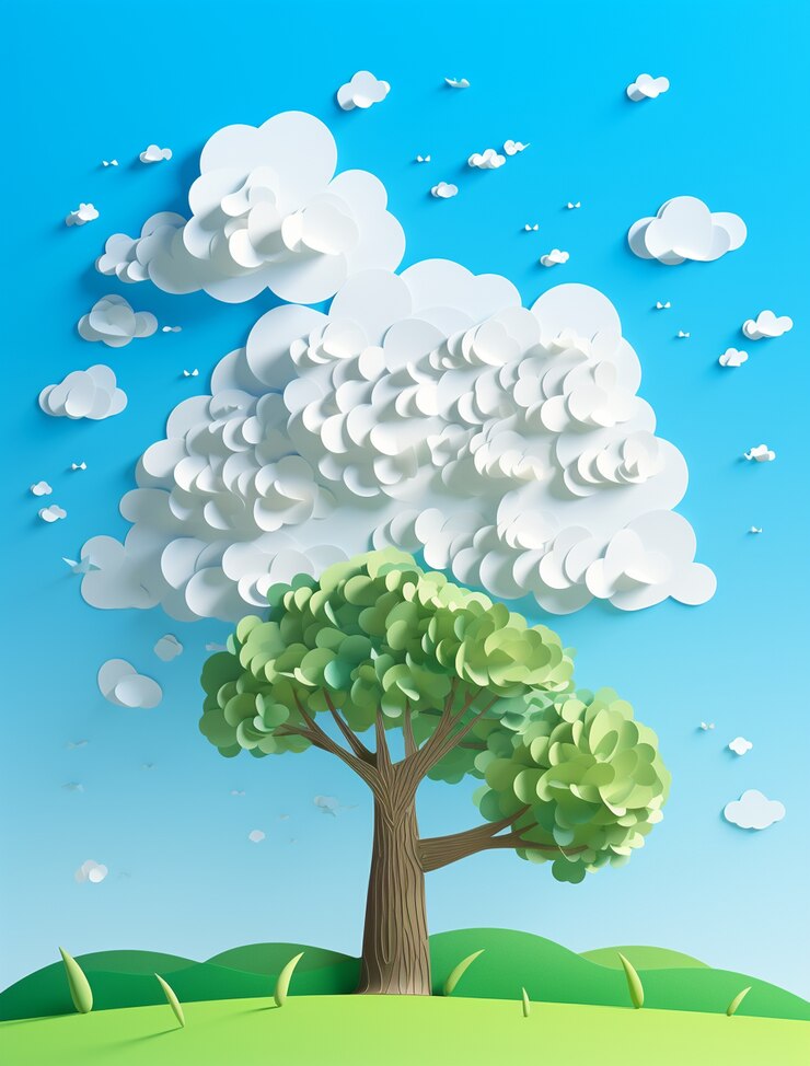 Gratis Foto drie-dimensionale boom met bladeren