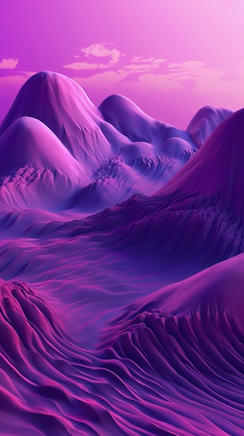 Dromerig en surrealistisch landschapsbehang in paarse tinten
