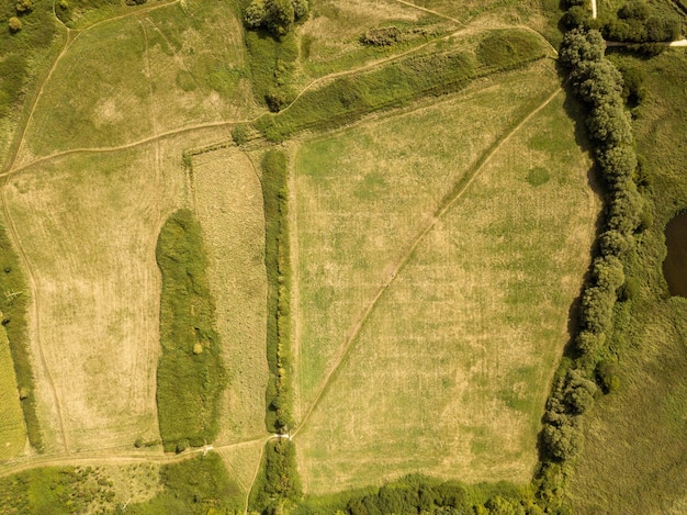 Drone-weergave van het landschap in de buurt van Teddy Bear Woods, Weymouth, Dorset