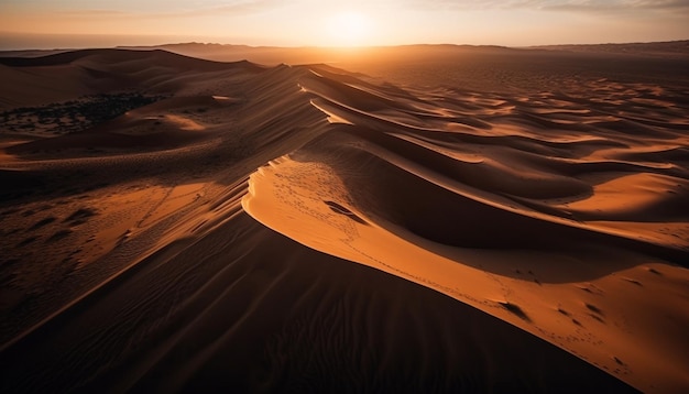 Gratis foto droog klimaat van majestueuze zandduinen in afrika gegenereerd door ai
