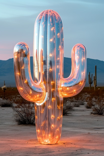 Droomachtige 3D-weergave van een magische cactus.