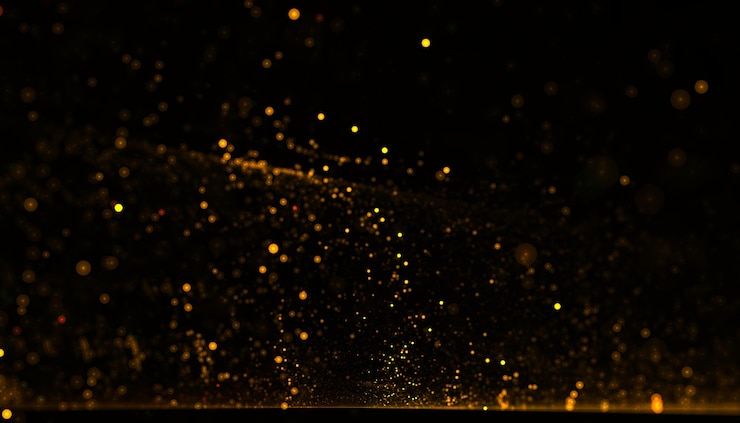 Gratis Foto dynamische gouden deeltje vloeiende stofachtergrond