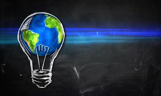 Earth Bulb Dark Background