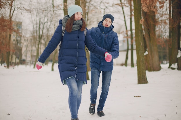 echtpaar in de winter