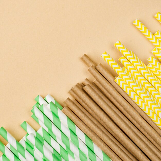 Eco rietjes van papier en bamboe