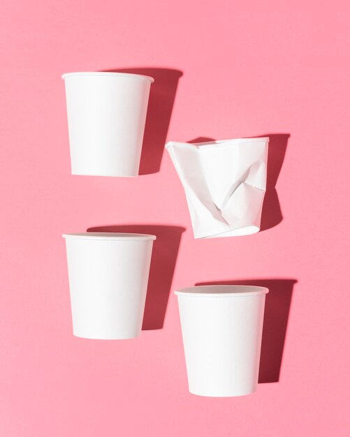 Eco-vriendelijke cups bovenaanzicht