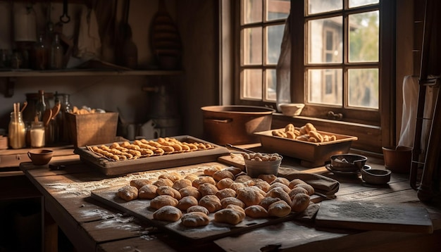 Gratis foto een bakkerij met een raam waarop het woord brood staat