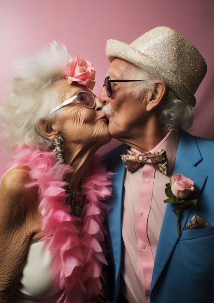 Gratis foto een bejaard echtpaar dat samen plezier heeft