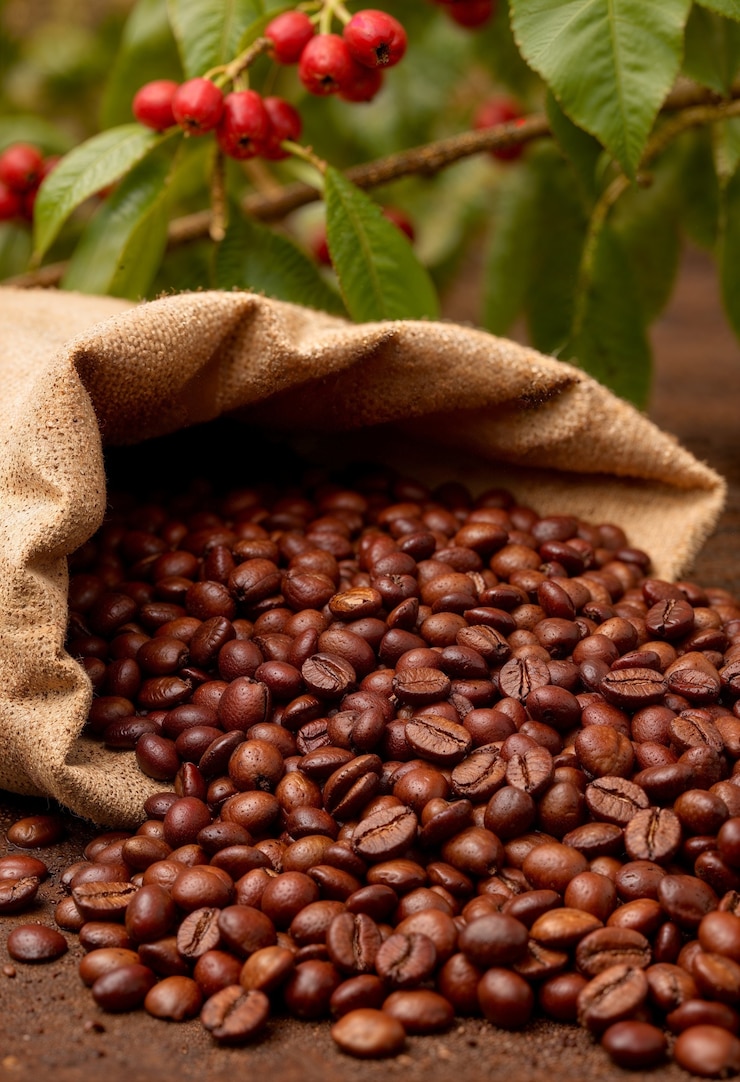 Gratis Foto een close-up van de heerlijke koffie na de oogst