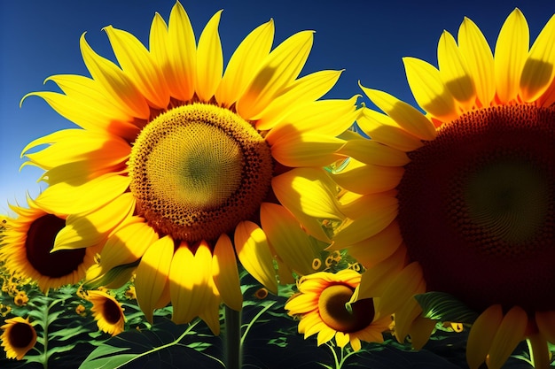 Gratis foto een close-up van een zonnebloem met een rode bloem in het midden.