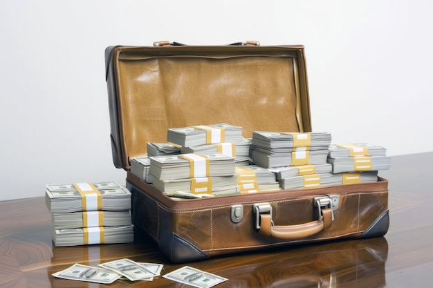 Een close-up van het geld dat opzij is gezet voor spaargeld