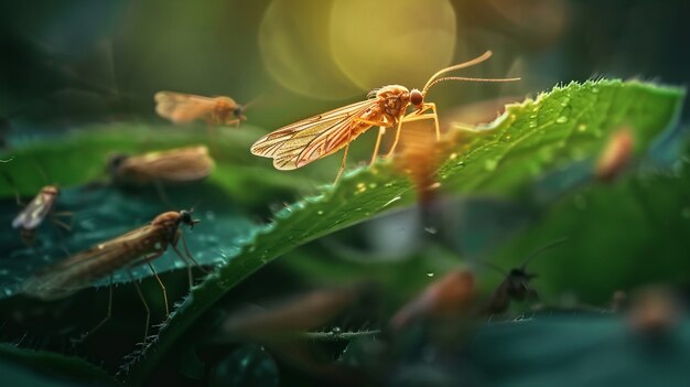 Gratis foto een close-up van muggen in de natuur