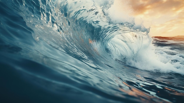 Gratis foto een enorme oceaangolf die kracht uitstraalt