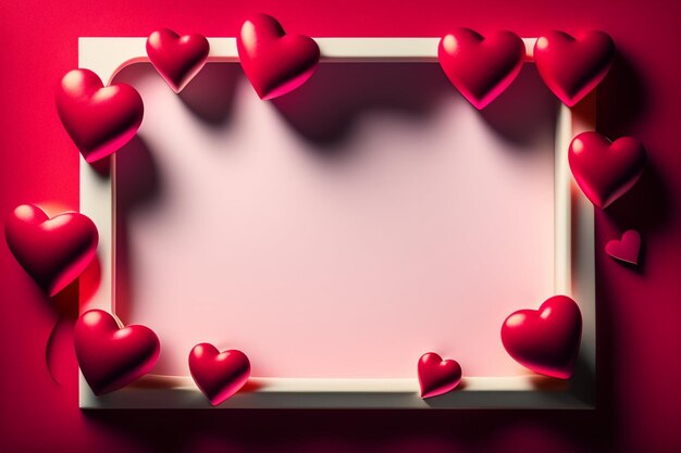 Een frame met rode hartjes erop