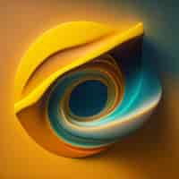 Gratis foto een geel met blauw papier met het woord art erop
