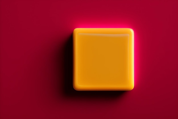Gratis foto een geel vierkant met een rode achtergrond en het woord erop