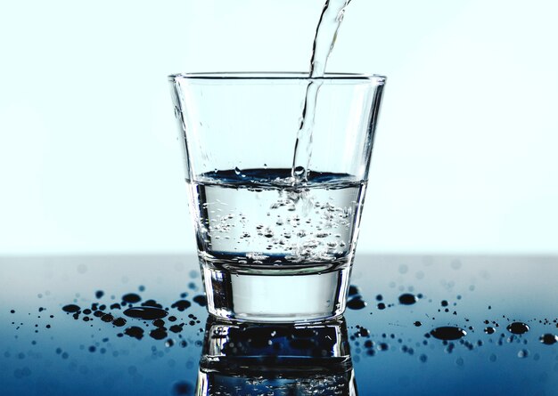 Een glas water macroschot