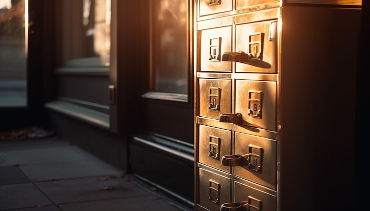 Gratis Foto een gouden doosje met het woord bank erop