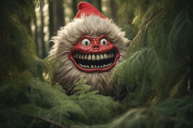 Een grillig wezen dat de Grinch illustreert.