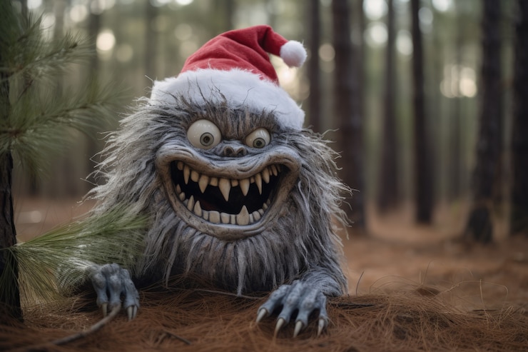 Gratis Foto een grillig wezen dat de grinch illustreert.